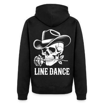 Line Dance Skull with Rose - Unisex Premium Organic Zip Hoodie - black - Back - Nico (187cm)
