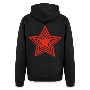 étoile rouge infinie - Veste à capuche bio Premium Unisexe - noir - Dos - Nico (187cm)