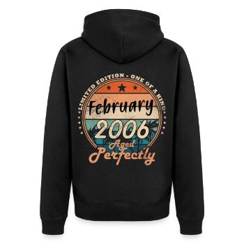 20e anniversaire 20 ans Février 2006 Thé millésime - Veste à capuche bio Premium Unisexe - noir - Dos - Nico (187cm)