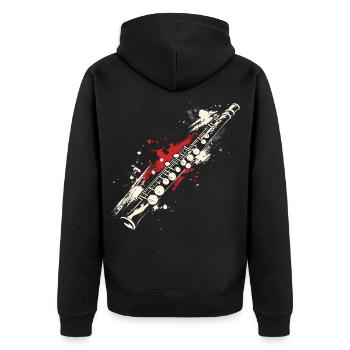 Graffiti de flûte - Veste à capuche bio Premium Unisexe - noir - Dos - Nico (187cm)