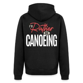 I’d Rather Be Canoeing Funny Outdoor Adventure  - Unisex Premium Organic Zip Hoodie - black - Back - Nico (187cm)