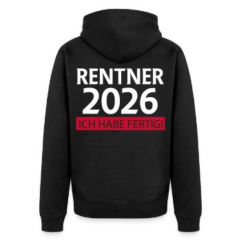 Retraite 2026 Drôle - Veste à capuche bio Premium Unisexe - noir - Dos - Nico (187cm)
