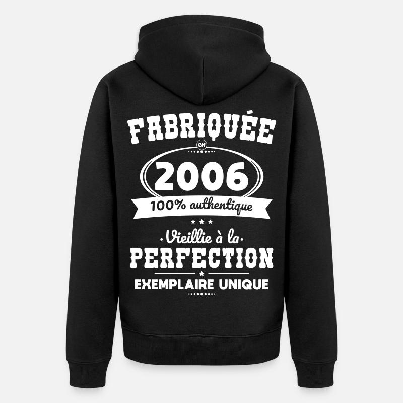 Hergestellt 2006 – Perfekt gereift - Unisex Premium Bio Zip Hoodie - Schwarz