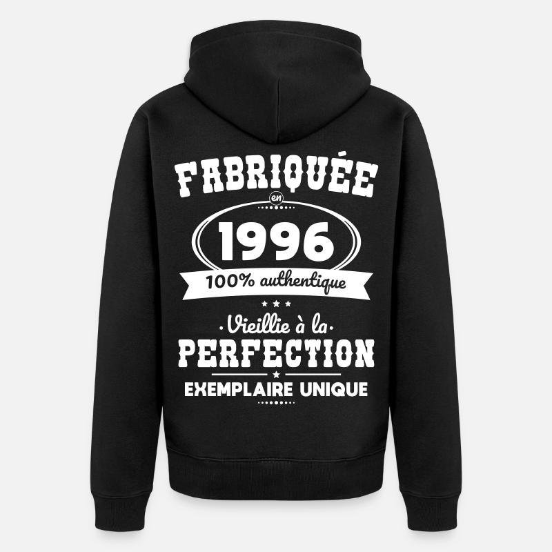 Hergestellt 1996 – Perfekt gereift - Unisex Premium Bio Zip Hoodie - Schwarz