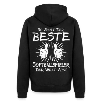 Meilleure joueuse de softball - Veste à capuche bio Premium Unisexe - noir - Dos - Nico (187cm)