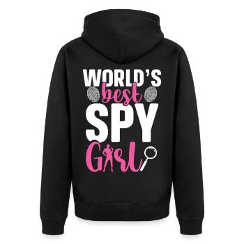  Private Investigator Uniform for Women Private - Unisex Premium Organic Zip Hoodie - black - Back - Nico (187cm)
