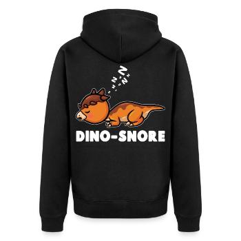 Dinosaurierpaläontologie Dino schlafend - Unisex Premium Bio Zip Hoodie - Schwarz - Hinten - Nico (187cm)