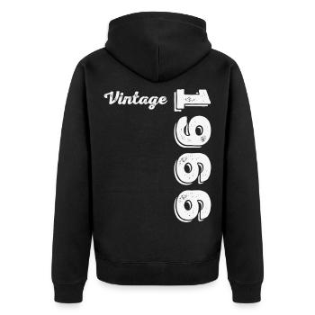 1966 Vintage Retro Geburtstagsgeschenk - Unisex Premium Bio Zip Hoodie - Schwarz - Hinten - Nico (187cm)