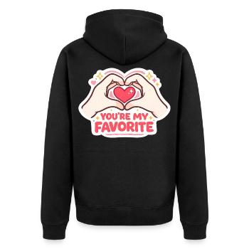 Youre My Favorite Valentinstag Design Geschenk - Unisex Premium Bio Zip Hoodie - Schwarz - Hinten - Nico (187cm)