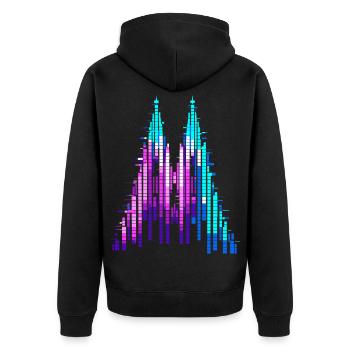 Confettis au cœur du Carnaval de Cologne - Veste à capuche bio Premium Unisexe - noir - Dos - Nico (187cm)