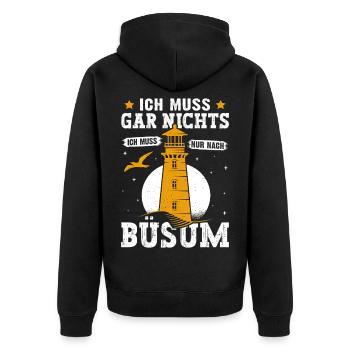 Vacances à la mer du Nord N’A PAS BESOIN D’ALLER À BÜSUM - Veste à capuche bio Premium Unisexe - noir - Dos - Nico (187cm)