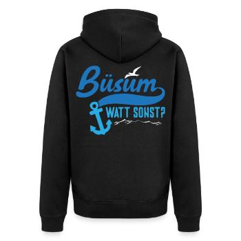 Vacances à la mer du Nord BÜSUM WATT AUTREMENT DRÔLE - Veste à capuche bio Premium Unisexe - noir - Dos - Nico (187cm)