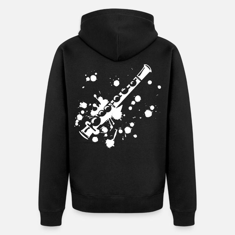 Art de rue à flûte - Veste à capuche bio Premium Unisexe - noir