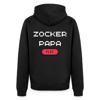 Gambler Dad - Unisex Premium Organic Zip Hoodie - black - Back - Nico (187cm)
