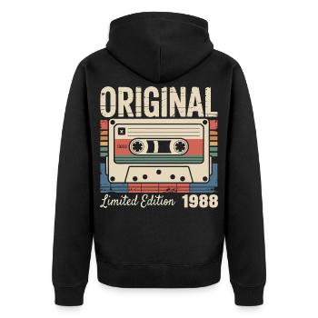 38th Anniversary - Vintage Gift 1988 - Unisex Premium Organic Zip Hoodie - black - Back - Nico (187cm)