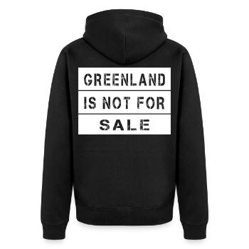 Le Groenland n’est pas à vendre - Veste à capuche bio Premium Unisexe - noir - Dos - Nico (187cm)