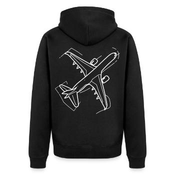 Dessin d’avion - Veste à capuche bio Premium Unisexe - noir - Dos - Nico (187cm)