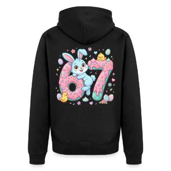 67 Pâques - Veste à capuche bio Premium Unisexe - noir - Dos - Nico (187cm)