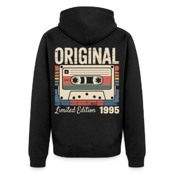 31st Anniversary - Vintage Gift 1995 - Unisex Premium Organic Zip Hoodie - black - Back - Nico (187cm)