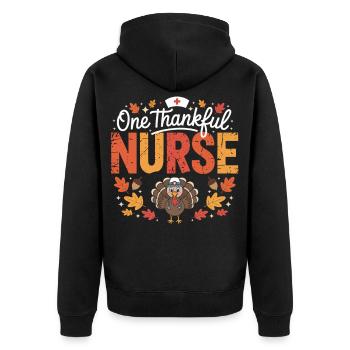 Dinde aidante reconnaissante - Veste à capuche bio Premium Unisexe - noir - Dos - Nico (187cm)