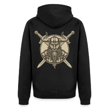 Légende viking viking marin Odin Raven Fighter - Veste à capuche bio Premium Unisexe - noir - Dos - Nico (187cm)