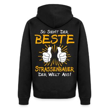 Idée cadeau pour constructeur de routes - Veste à capuche bio Premium Unisexe - noir - Dos - Nico (187cm)