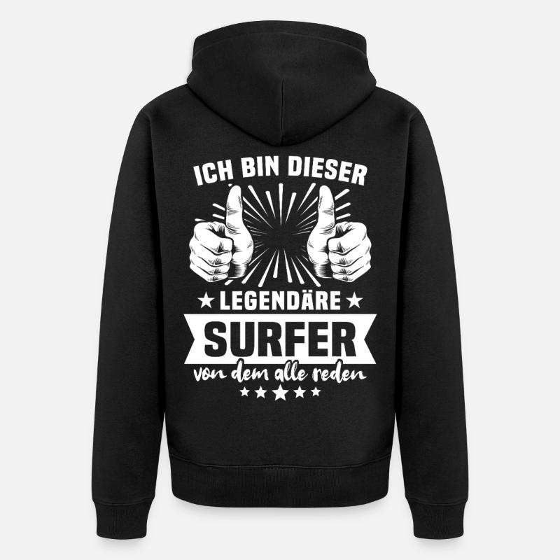 Légende du surfeur - Veste à capuche bio Premium Unisexe - noir