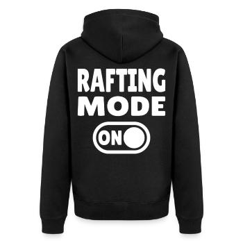Mode rafting activé – Eaux vives en canot pneumatique - Veste à capuche bio Premium Unisexe - noir - Dos - Nico (187cm)