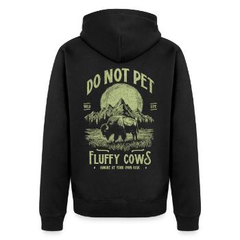 Les bisons vintage ne caressent pas les vaches duveteuses Bizons drôles - Veste à capuche bio Premium Unisexe - noir - Dos - Nico (187cm)