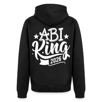 Abi King 2026 - Abitur - Spruch - Veste à capuche bio Premium Unisexe - noir - Dos - Nico (187cm)