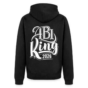 Abi King 2026 - Abitur - Spruch - Unisex Premium Organic Zip Hoodie - black - Back - Nico (187cm)