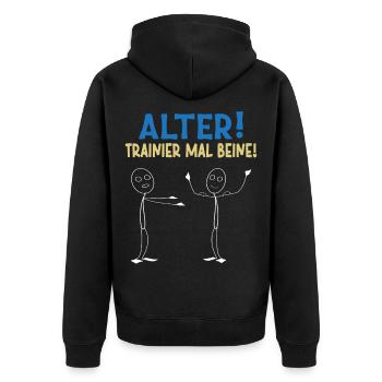 Stick Figure OLD TRAINER TIMES LEGS Drôle - Veste à capuche bio Premium Unisexe - noir - Dos - Nico (187cm)