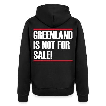 Le Groenland n’est pas à vendre - Veste à capuche bio Premium Unisexe - noir - Dos - Nico (187cm)