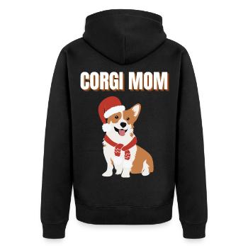 Maman Corgi Toutou de Noël - Veste à capuche bio Premium Unisexe - noir - Dos - Nico (187cm)