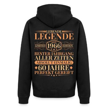 Year of manufacture Born in 1966 Unique 60th birthday - Unisex Premium Organic Zip Hoodie - black - Back - Nico (187cm)