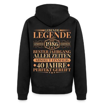 Année de construction Né en 1986 40e anniversaire unique - Veste à capuche bio Premium Unisexe - noir - Dos - Nico (187cm)