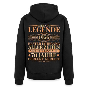 Année de construction Né en 1956 70e anniversaire unique - Veste à capuche bio Premium Unisexe - noir - Dos - Nico (187cm)
