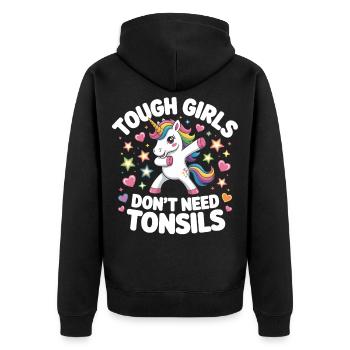 Danse Unicornen : Filles fortes sans amygdales - Veste à capuche bio Premium Unisexe - noir - Dos - Nico (187cm)