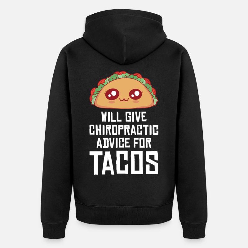 Taco Humor Chiropratique Design - Veste à capuche bio Premium Unisexe - noir
