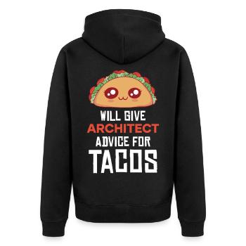 Conseils pour un architecte taco : dire - Veste à capuche bio Premium Unisexe - noir - Dos - Nico (187cm)