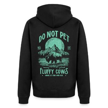 Les bisons vintage ne caressent pas les vaches duveteuses Bizons drôles - Veste à capuche bio Premium Unisexe - noir - Dos - Nico (187cm)