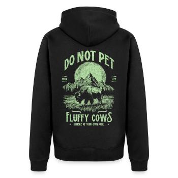 Les bisons vintage ne caressent pas les vaches duveteuses Bizons drôles - Veste à capuche bio Premium Unisexe - noir - Dos - Nico (187cm)