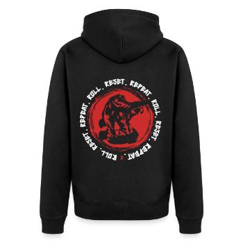 Judo Martial Arts Roll Reset Repeat - Unisex Premium Organic Zip Hoodie - black - Back - Nico (187cm)