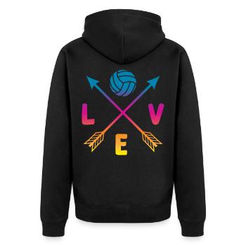L’amour du volley-ball - Veste à capuche bio Premium Unisexe - noir - Dos - Nico (187cm)