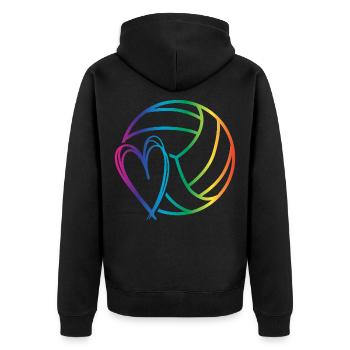 L'amour du volley-ball - Veste à capuche bio Premium Unisexe - noir - Dos - Nico (187cm)