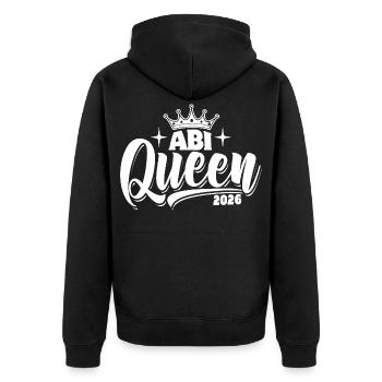 Abi Queen 2026 - Abitur - Spruch - Unisex Premium Organic Zip Hoodie - black - Back - Nico (187cm)