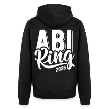 Abi King 2026 - Abitur - Spruch - Unisex Premium Organic Zip Hoodie - black - Back - Nico (187cm)