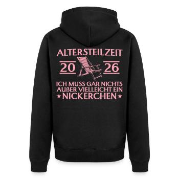 Retraite partielle 2026 : rien que des siestes - Veste à capuche bio Premium Unisexe - noir - Dos - Nico (187cm)
