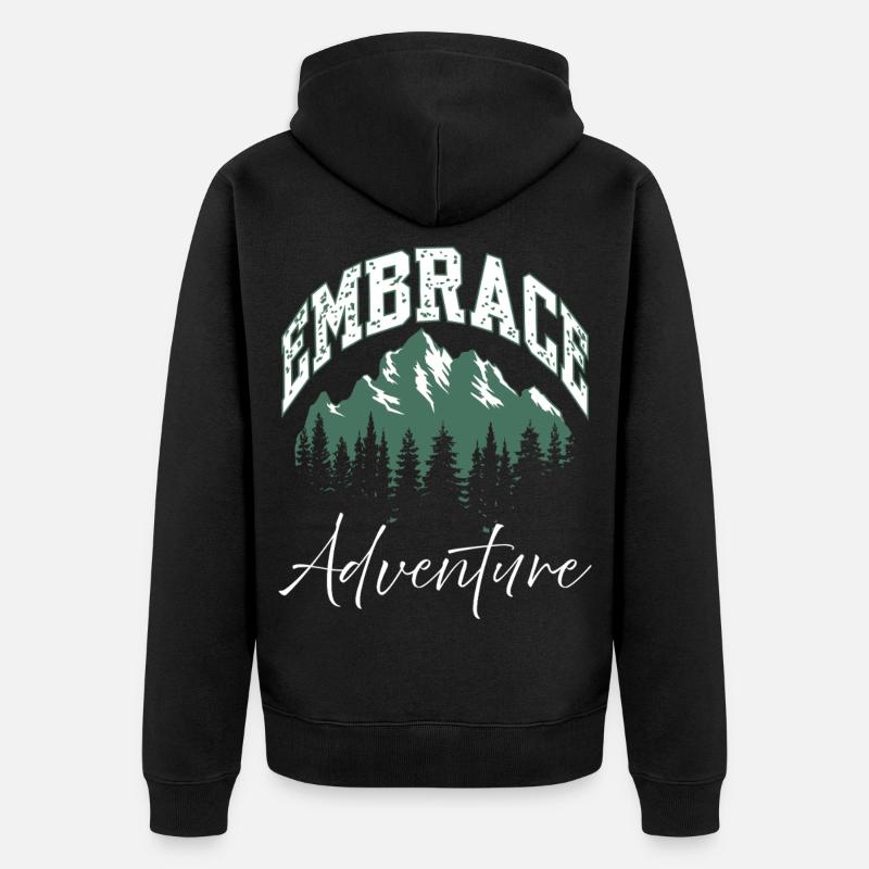 Embrasse le logo de Adventure Mountain - Veste à capuche bio Premium Unisexe - noir