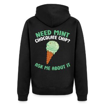 Cornet gaufré à la crème fraîche Menthe italienne - Veste à capuche bio Premium Unisexe - noir - Dos - Nico (187cm)